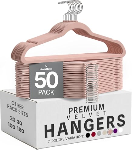 Rutschfeste Samtkleiderbügel – Anzugbügel (10er-Set) – Roségoldener Haken – Weiß