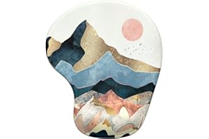 Hsurbtra Tapis de Souris, Ergonomique Tapis de Souris Gamer avec Repose Poignet en Gel, Portable, Parfait pour Ordinateur, Bureau, Travail, Coucher de soleil