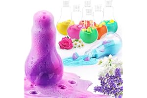 ERCORART Bombe da Bagno e Doccia per Bambini - 8 Pozioni Magiche Colorate, Schiuma Atossica, 8 Diverse Profumazioni, Sorpresa Divertenti ed Educative - 480 g