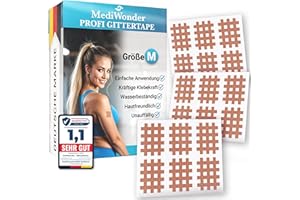 MEDIWONDER HEALTH CARE MediWonder Grid Tape Small Large Pack of 120 [Test Winner] | Various Sizes, Including E-Book, Skin-Friendly | Cross Tape Acupressure Plasters Acupuncture Plasters Against Pain - M
