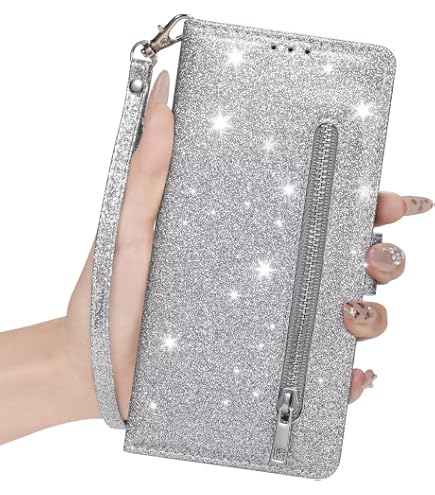 Hülle Für ZTE Nubia Focus 5G – Glitzer-Ledertasche Mit Kartenfächern, Magnetverschluss & Standfunktion