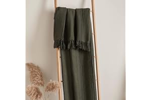 Drift Home - Brinley - 100% Recycled Cotton Bedspread - 130 x 180cm in Moss