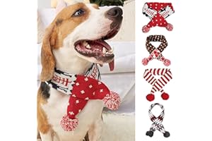 WINMANY Sciarpa natalizia per cani, cucciolo di Natale, costume invernale caldo, bandana da collo, per gatti e feste, ideale per feste (grande, rosso nero)