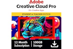Adobe Creative Cloud Pro | Student & Teacher | Graphic Design | AI Features | 1 Year| PC/Mac |Digital Download