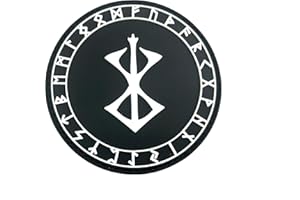 TIRRITO Berserk Berserker Marca De Sacrificio Runa Nórdica Vikingo Negro PVC Paintball Airsoft Parche