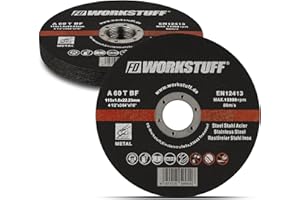 FD-WORKSTUFF Professional-Cutting-Discs │ 50 pieces │ Ø 115 mm, 1 mm thin │ stainless │ steel │ for Cutting- or Angle-Grinder │ Inox │ Slitting-Discs │ Metal-Grinding-Discs
