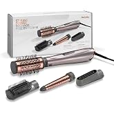 طقم مصفف الشعر المنفوخ بالهواء من BaByliss، 1000، 1000 واط، 4 رؤوس، تقنية الأيونات المضادة للتجعد، AS136E