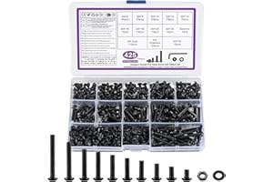 BATENGKEJI M4 Juego de Tornillos y Tuercas y Arandelas, 425 Pcs Métricos Tornillos de Cabeza Hueca Hexagonal Cilíndrico, Tornillería Tornillos Cabeza Hexagonales Redonda para Reparación Máquinas, Negro