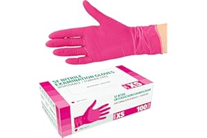 SF MEDICAL PRODUCTS GMBH Guanti in Nitrile, 100 pezzi scatole (XS, Magenta), guanti da visita monouso, senza polvere, guanti per la pulizia, cucina sanitaria, pulizia della cucina, senza lattice, pulizia sicurezza manipolazio
