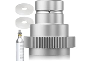 CO2 Quick-Adapter, Schnelladapter für CO2 Soda kompatibel mit Duo/Terra/Art, Adapter fur Sodastream 425g Zylinder 60L Trapezgewinde TR21-4,Silber,F-QC1.0-S Aissom