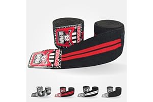 REPTON FITNESS GEARS Repton Knee Wraps Pair Weightlifting | Elasticated Knee Straps for Gym and Workout | Compression Support Wraps for Powerlifting, Squats & Cross Training