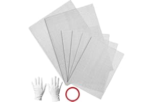 DYMHQ 6 Pièces Grillage Fine Maille, 20 Mailles 30x21cm Grillage Anti Rongeur Et Fin, 15x21cm Moustiquaire en Maille D'acier Inoxydable avec des Gants et du Ruban Adhésif