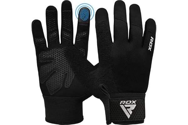 RDX Gants De Musculation Gant Fitness Gymnastique Sport Anti-Dérapant, Protection Paume Adhérence Entrainement Halterophilie Rembourrée Antidérapant Respirant à Écran Tactile Équipement Gym à Domicile