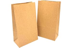 PAKNOR® 100stk Kleine Papiertüten Braun – 9 x 16 x 5 cm Geschenktüten braune Tüten Basteln Kraftpapier DIY, Geschenkverpackung klein Ostern Adventskalender Kraftpapier tüten (100)