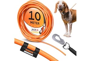 THEMAHUND 10m Schleppleine Hund PVC mit Polyesterkern 3–50 m | 6 mm Trainingsleine extrem robust bis 240 kg – Hundeleine mit 360° Karabiner, leicht zu reinigen, sichtbar