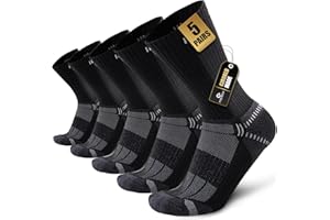 CIRORLD Circorld Calze Uomo Traspiranti Cuscino Uomo Donna Calzini Sportivi Spugna Running Lavoro Calze per Trekking Sportive Corsa 5 Paia