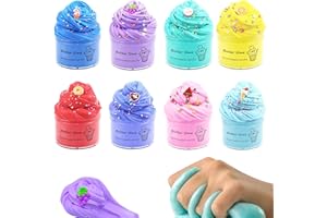 5 STAR MART Butter Fruit Slime Kit for Girls 8 Pack, Stretchy and Non-Sticky, Party Favors DIY Scent Slime,Stress Relief Sludge Toy for Boys and Girls