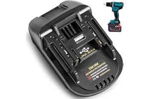 ALIANSTORE Adaptateur de batterie DM18M compatible avec la batterie Li-Ion Makita 18V 20V, adaptateur compatible avec les batteries Dewalt et Milwaukee M18 Convertir en batteries M.AKITA BL1830 BL1850
