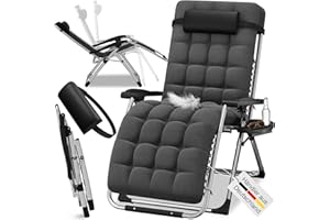 ‎ELONEO ELONEO Liegestuhl klappbar inkl. Premium Polster, Sonnenliege wetterfest mit 200 kg Belastbarkeit, Gartenstuhl extra breit, Gartenliege mit Verstellbarer Rückenlehne, Nackenkissen und Getränkehalter