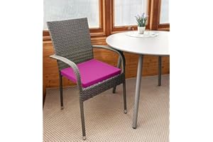 Roseley Waterproof Chair Cushion With Ties Outdoor Seat Pad Removable Water-Resistant Cover Durable Comfy Patio Garden Lawn Seating [Pink, 50 x 44 x 4cm]