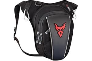 LOCAL LION Beintasche Motorrad Herren, Oberschenkeltasche Damen Wasserdicht, Hüfttasche Motorrad Zubehör zum Motorradfahren Reisen Laufen Radfahren Wandern Angeln, Schwarz