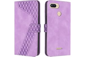 OKZone Funda para Xiaomi Redmi 6/6A, PU Cuero Flip Carcasa Fundas Móvil de Tapa Libro Caso Piel PU para Xiaomi Redmi 6/6A, Billetera Tarjetero Case Telefono Cubrir Móvil Phone Cover (Púrpura)