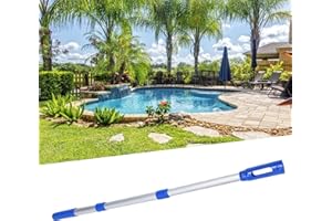 MOKERNALI Pértiga Telescópica para Piscina, Pertiga Telescopica Piscina de Aleación de Aluminio, Ajustable de 44,5 a 88 cm, Poste Telescópico para Piscina, para Redes,Rastrillos,Cepillos,Aspiradoras de Piscina