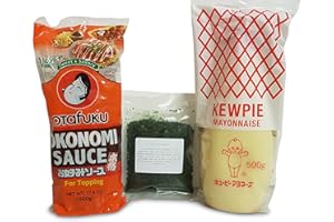 OTSUMAMI-LAND japanische Mayonnaise QP Kewpie, Aonori, Grundzutaten für Okonomiyaki, Takoyaki, Yakisoba Zutaten