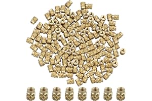 GUDQVOZIHG 150 piezas de rosca, tuerca de latón de presión, casquillos roscados, rosca interior, tuercas moleteadas para piezas de plástico mediante calor o ultrasonido en piezas de impresora 3D, M3 x 5,7 x 4,6