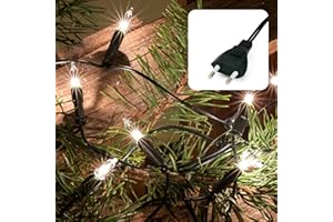 Hellum catena luminosa interno con interruttore, luci natale, 35 Lampada chiare calde, lunghezza illuminata 5,1m, Colore del cavo verde, 833515