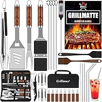 Set Di Posate Da Campeggio Per 4 Persone - In Acciaio Inox, Leggero, Con Supporto Per Salsicce, Per Barbecue E Picnic
