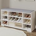 Banc à Chaussures Avec Rangement Basculant 12 Paires - Blanc 30x75x53cm