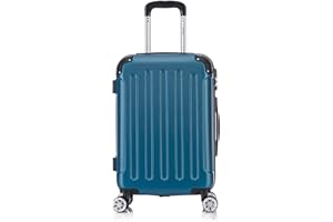 Flexot® Flex-2045 Handgepäck Kabinentrolley Koffer (16 Farben zur Auswahl) Zwillingsrollen Reisekoffer Bordcase Koffer Trolley Hartschale (M, Royal-Blau)