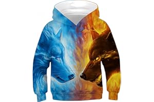 Ocean Plus Jungen Kapuzenpullover Bunt Teens Hoodie Kinder Langarm Pulli mit Kapuzen Sweatshirt Unisex Pullover