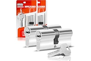 GERCAR Juego de 2 cilindros de cerradura de perfil 35/35, cierre uniforme, cerradura de doble cilindro, incluye 10 llaves, longitud: 70 mm, A:35 B: 35-2 unidades