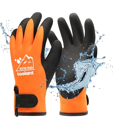 Kebada winter werkhandschoenen voor dames en heren, waterdichte veiligheidshandschoenen met latexcoating en grip, thermisch geïsoleerd voor vriezer, magazijn, vissen, tuinieren, 3 Paar, Maat 9 (L