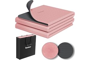 READAEER Składana mata do jogi w podróży, dwukolorowa mata do jogi, grubość 6 mm, z torbą do noszenia, antypoślizgowa mata do ćwiczeń z TPE, 183 cm dł. x 61 cm szer