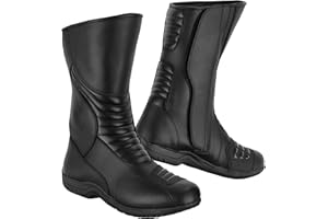 Vaster Moto Bottes de moto pour homme, homologuées CE (EN13634:2017), niveau 2, chaussures de moto en cuir avec protection de cheville longue
