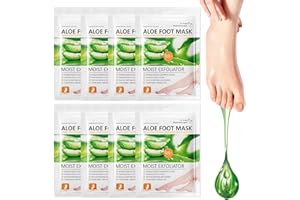 YCAAEO Maschera Piedi Idratante con Aloe Vera, 8 Paia Maschera Piedi Ad Azione Idratante E Rigenerante, Calzini per Calli Idratanti, Rimuove Efficacemente le Cellule Morte Della Pelle