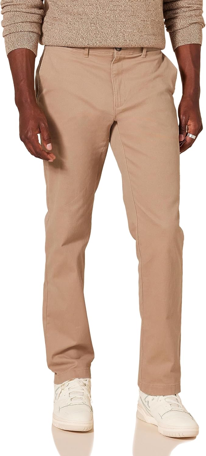 Amazon Essentials Pantalones Informales de Estilo Chino, Elásticos y de Corte Ajustado Hombre