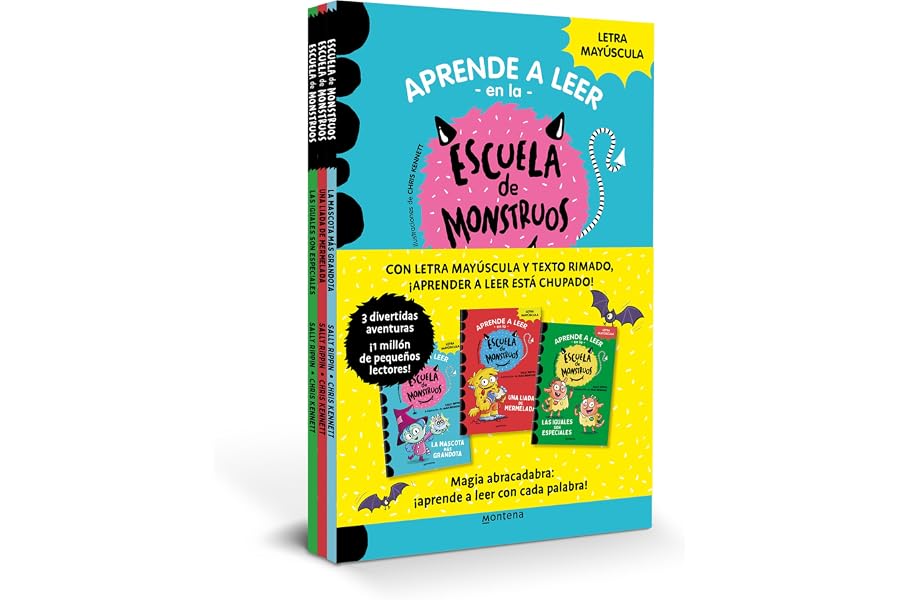 Aprender a leer en la Escuela de Monstruos - Pack con los libros 1, 2 y 3: En letra MAYÚSCULA para aprender a leer (Libros pa