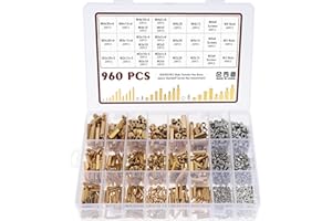 Knpwer 960 sztuk mosiężnych śrub dystansowych, nakrętki dystansowe, M2, M3, M4, kolumna gwintowana, PCB, zestaw do płyt głównych (960, M2, M3, M4)