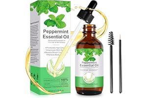FSLHCY Aceite Esencial de Menta Piperita 60ml, 100% Naturales Puro Peppermint Oil para Cabello, Masajes, Cuidado de la Piel, Humidificador, Difusor