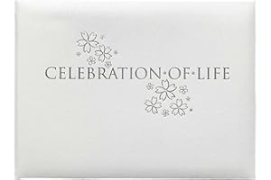 Esposti Funeral Condolence Book - Hardback Memory Book for Funeral with Storage Pocket, Book of Condolence for Celebration of Life (96 Pages, White, 218x160mm)