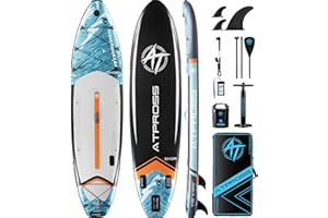 ATPROSS 350x89x15cm Inflatable Paddle Board, 200kg Extra Wide Stand Up Paddleboard for Adults with Premium SUP Accessories Kit & Backpack, Blow Up Kayak Non-Slip Stable Deck Boat for Yoga Fishing Surf