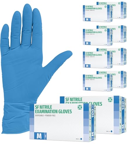 SFM ® SOFTLIGHTS Nitril : XS, S, M, L, XL, XXL blau puderfrei F-tex Einweghandschuhe Einmalhandschuhe Untersuchungshandschuhe Nitrilhandschuhe XS (100) Gewerbe, Industrie & Wissenschaft