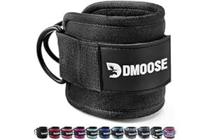 DMOOSE FITNESS DMoose Ankle Straps for Cable Machine Attachments - Gym Ankle Cuff for Kickbacks, Glute Workouts, Leg Extensions, Curls, Booty Hip Abductors Exercise for Men and Women, Adjustable Neoprene Support