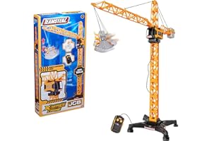 Grue JCB série X avec pince - Grue de chantier - Jaune - 90 cm x 29 x 102 cm - 4 ans et plus - Enfants unisexes - HTI