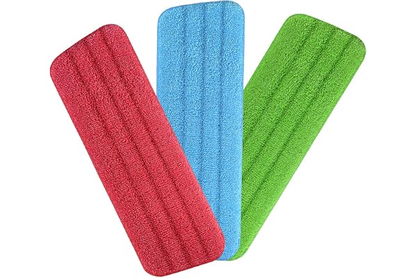 URAQT Moppdynor, 3 Pack Mopphuvud, Mikrofiber Moppdyna, Mop Ersättning Trasa, Rengöringsdyna för Mopp Lämplig för de Flesta Spraymoppar och Exponerade Moppar, (42 x 14 cm)
