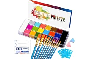 HLIAZJM Visage Corps Peinture,20 Couleurs Visage Peinture à l'huile Sûr enfants flash tatouage peinture visages peinture à l'huile ensemble,Kit de Professionnel Peinture Corporelle Pour Halloween,Noël,Soirées